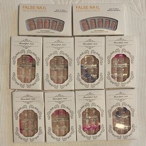 Bundle of 10  Press on Nail Sets - French manicure/natural look set of 10.